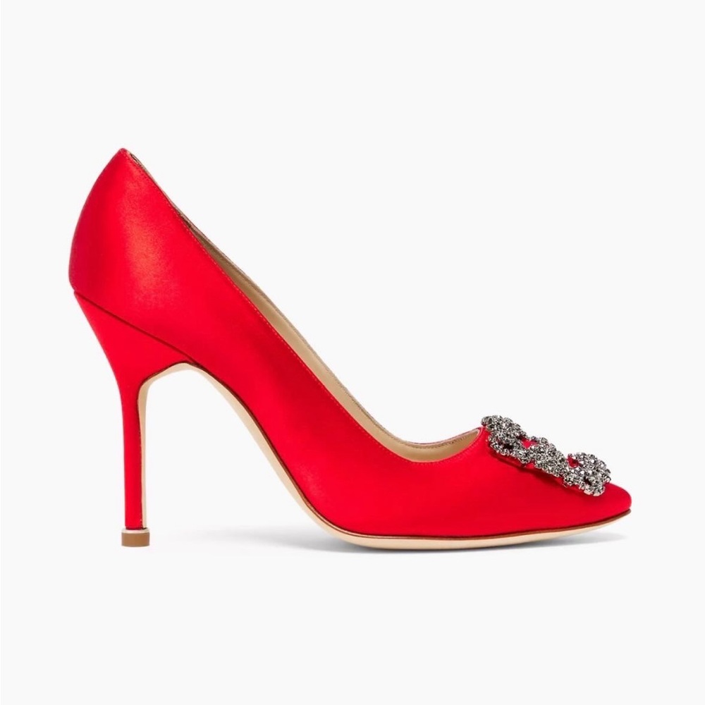 Manolo Blahnik Hangisi 105 Satin Pumps - Picture 2 of 6